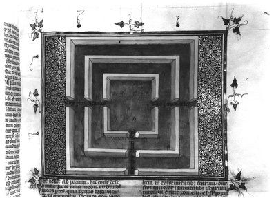 Ms 292 T III fol. 208r Labyrinth, illustration fra 